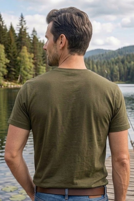 Muška ribolovna majica – Motiv Šaran, maslinasta boja