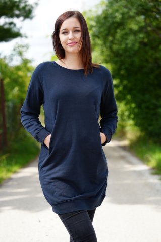 Obleka iz trikoja navy