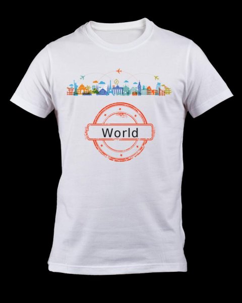 Pásnke tričko World kr. rukáv biela