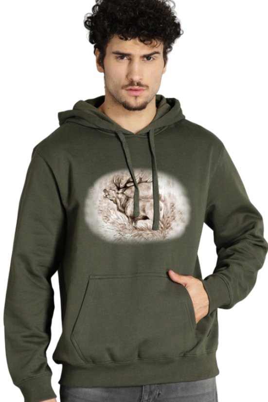 Lovačka majica s kapuljačom Ewident s motivom jelena u rici