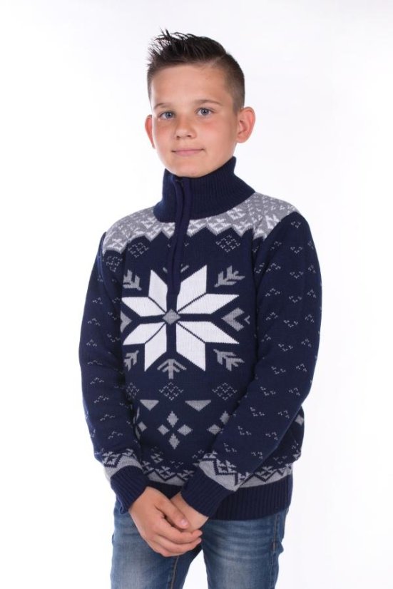 Dječji plavi jopa s norveškim uzorkom – Gracio-Z