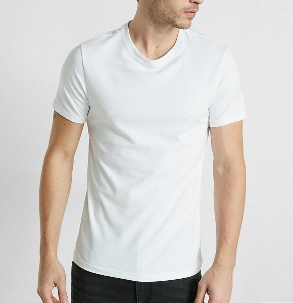 Tricou pentru bărbați elastic 32516X 92% bumbac - 8% elastan alb