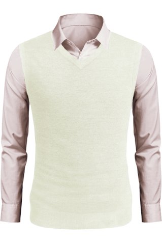 Pánska pletená vesta P2037BB natur