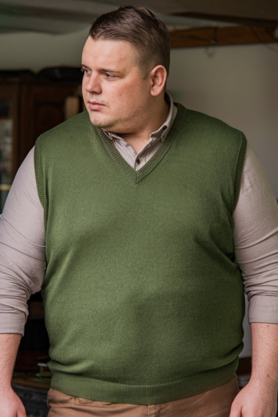 Glatki pleteni prsluk P2037BBbig zeleni