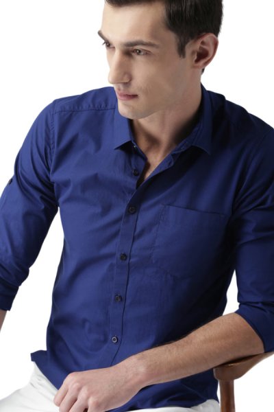 Elegáns kék férfi hosszú ujjú ing 44545