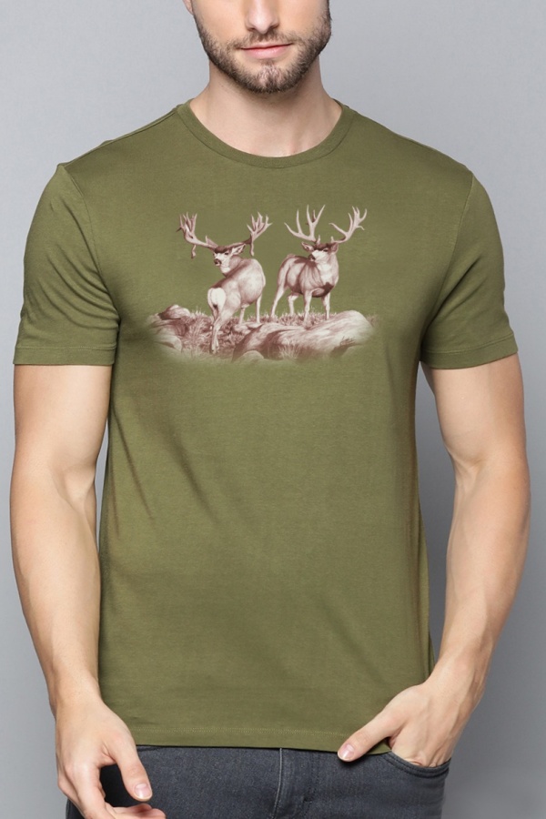 Deerfriends szarvas zöld póló