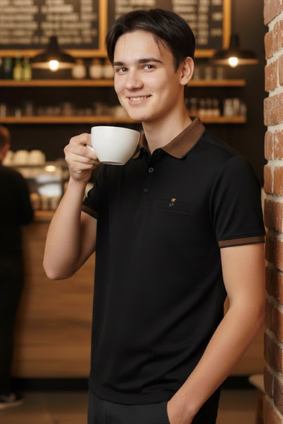 Herren-Poloshirt Olso Schwarz