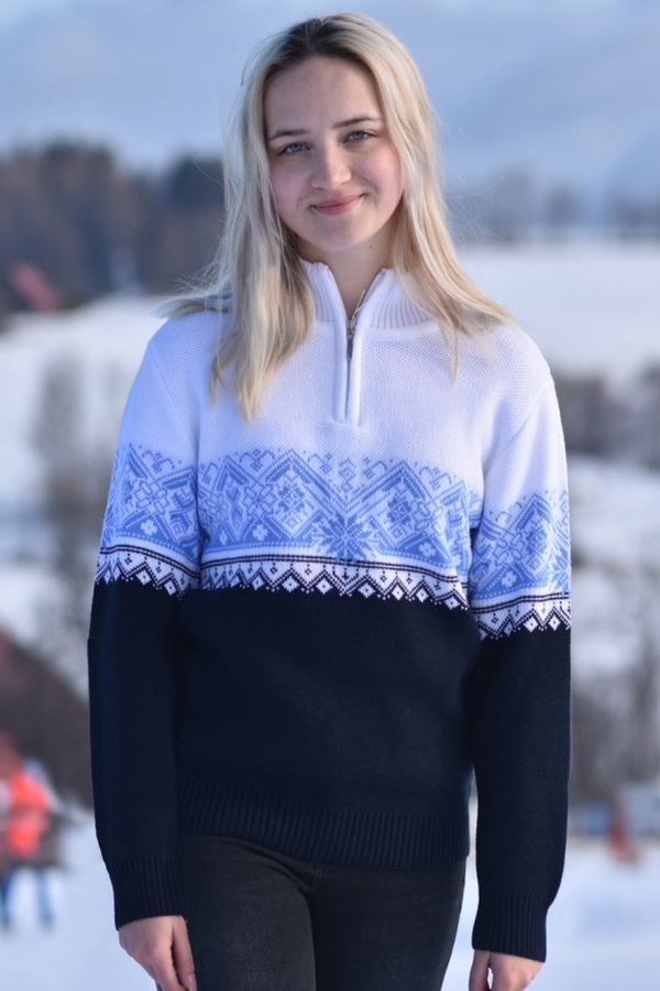 Ewident pulover z norveškim vzorcem Ignaca-Z modra