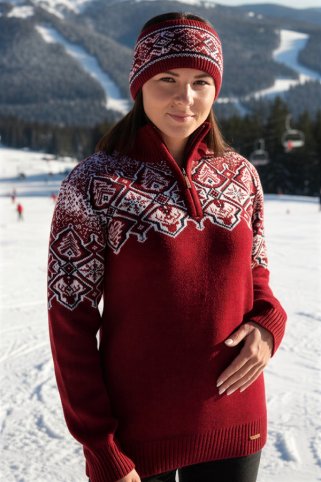Ženski bordo norveški pulover – Winti-Z