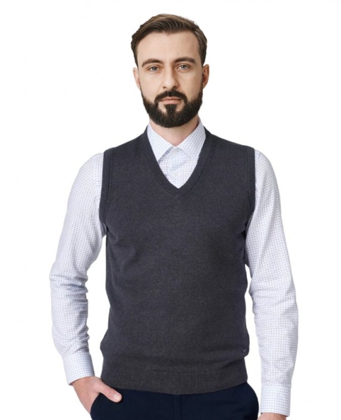 Muški pleteni prsluk 44969 grafit