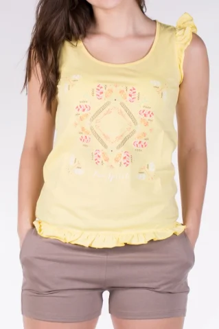 Piżama damska 210326X żółta