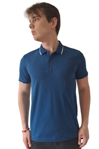 Męska niebieska koszulka polo Pedro