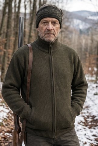 Poľovnícky sveter na zips Bundosveter