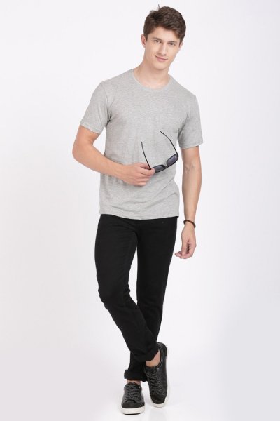 Pánske sivé tričko 92% bavlna - 8% elastan sivá
