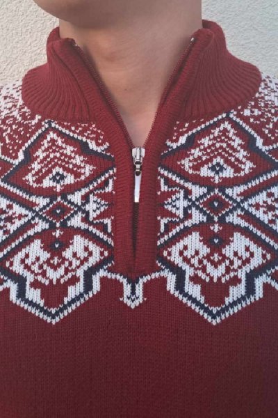 Pánsky sveter na zips Winti-Z bordo