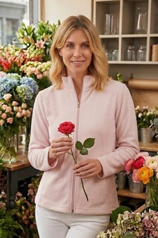 Damska bluza z mikropolaru 44907 różowa