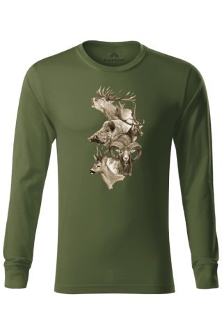 Majica z motivom gozdnih živali – lovska Wild2