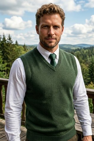 Knitted Plain Vest P2037BB Green
