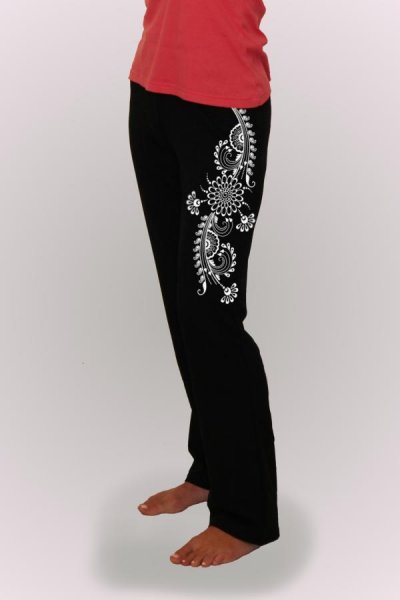 Pantaloni de trening dama cu imprimeu Ornament1 26253T negru