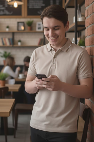 Herren-Poloshirt Pedro Beige