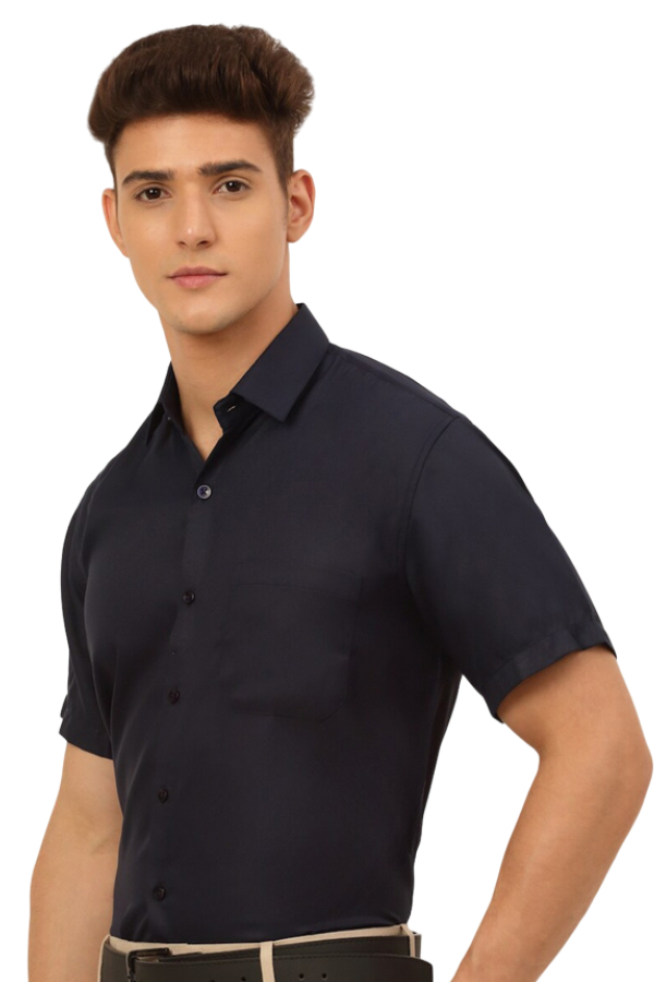 Moška srajca s kratkimi rokavi 44551 temno modra