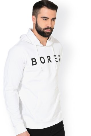 Biela pánska mikina Bored