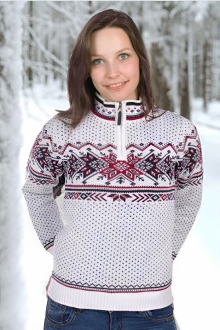 Dámsky natur pletený nórsky sveter Igora-Z