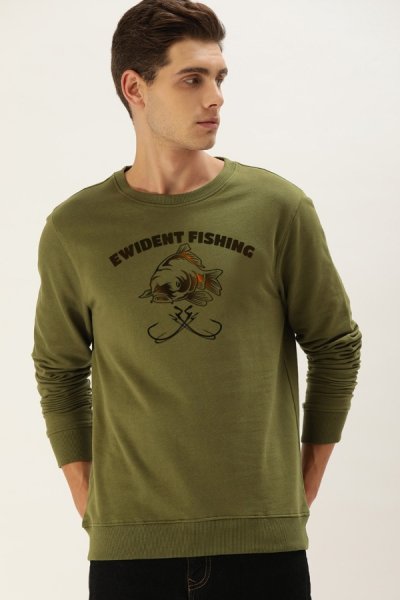 Pánská mikina pro rybáře potiskem Carpfishing zelená