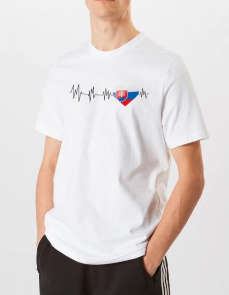 Tricou inimă slovacă 100% bumbac alb