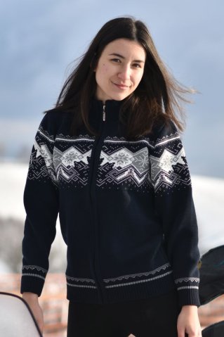 Női norvég pulóver Canada kék
