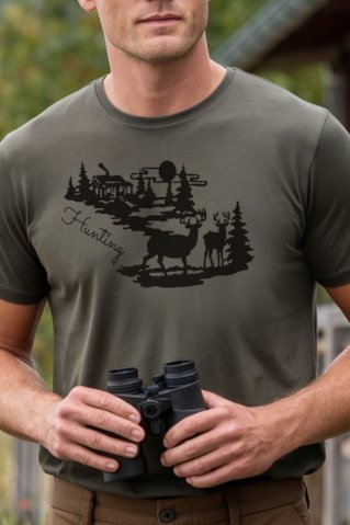 Lov majica sa siluetom jelena i srne
