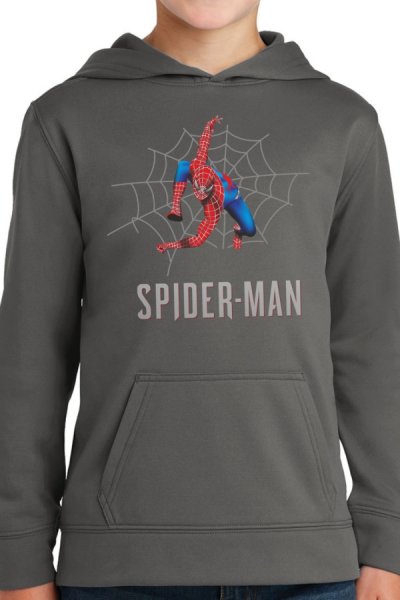 Spiderman detská tmavo sivá mikina s kapucňou Spidernet