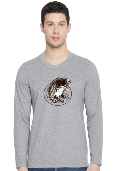 Tričko pre rybárov Carplov s dlhým rukávom sivá