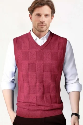 Herren Strickweste Riko BB Bordeaux
