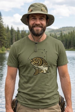 Men's T-shirt with fish – original design