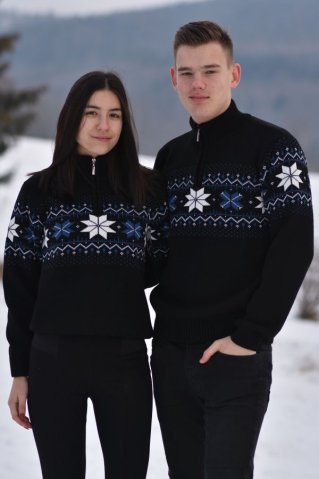 Herrenpullover mit norwegischem Muster Miro Z schwarz