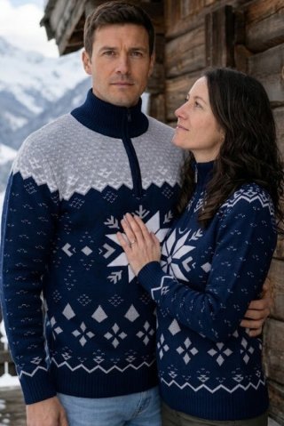 Męski sweter norweski GRACIO Z niebieski