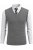 Men's knitted vest CrimBB dark grey over a white polka dot shirt with a tie