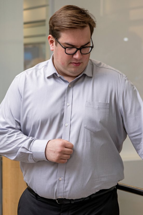 Pánska sivá košeľa – extra veľké veľkosti 3XL–6XL