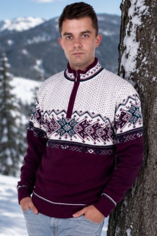 Sveter na zips Igor-Z burgund