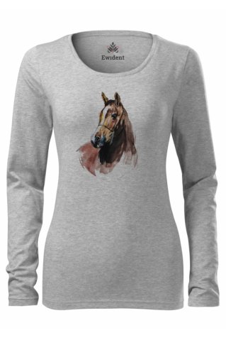 Dámske sivé jazdecké tričko – dlhý rukáv