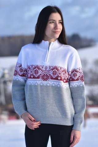 Dámsky sivý nórsky sveter – Iganca-Z