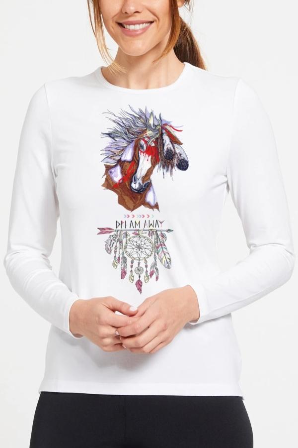 Dreamhorse dámske tričko 100% bavlna biela