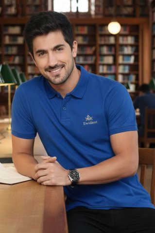Tricou polo elegant Ewident-blue