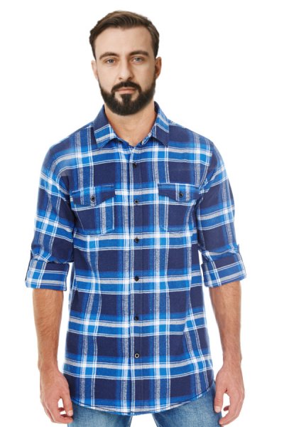 Flanelasta moška srajca modra