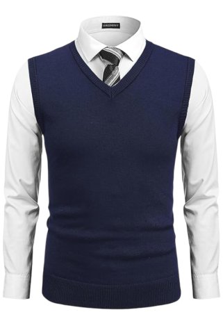 Pánska pletená vesta 00699 980 modrá