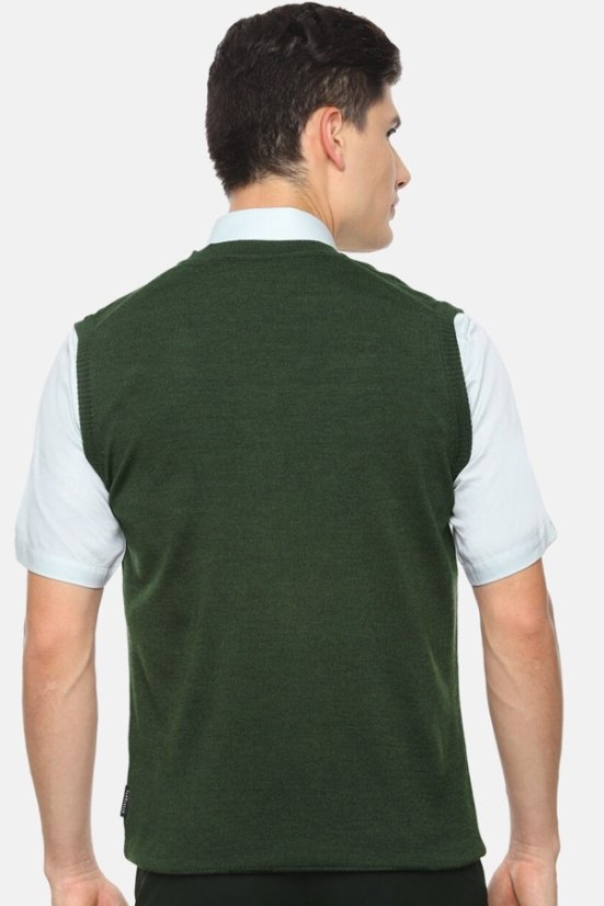 Pleteni glatki prsluk P2037BB zeleni