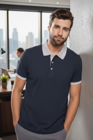 Premium muška plava polo majica od 100% pamuka