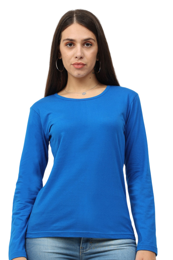 Bavlněné triko s dlouhým rukávem modrá