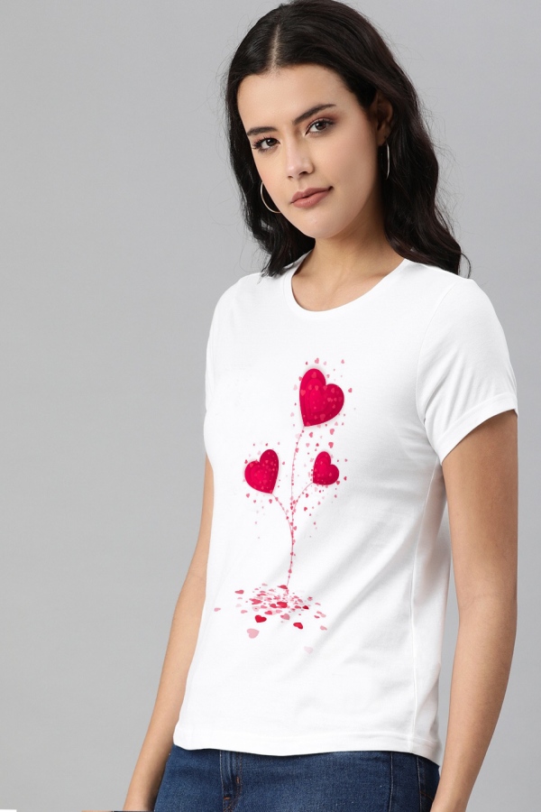 Tricou damă Hearttree din bumbac alb